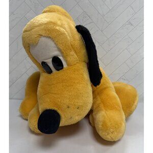 Vintage Disneyland Disney World Sitting Cute Pluto Large Plush Stuffed Animal
